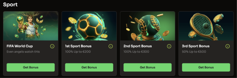 Sportsbonusser med FIFA World Cup-tema samt 1., 2. og 3. sportsbonus
